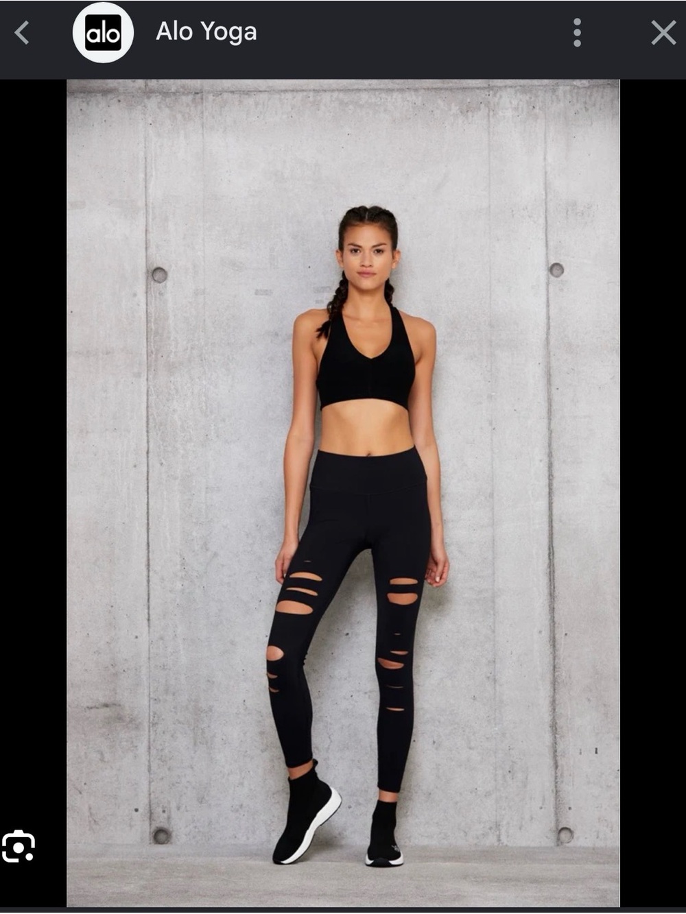 ALO Yoga Black Distressed High-Waist Leggings